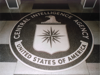CIA logga i golvet