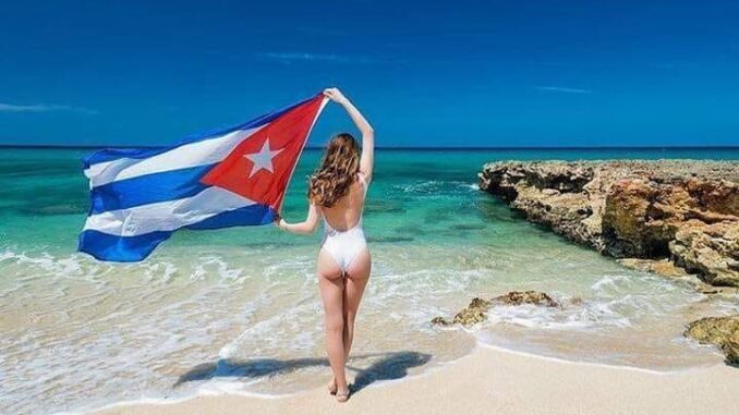 Kuba, Kvinna, flagga